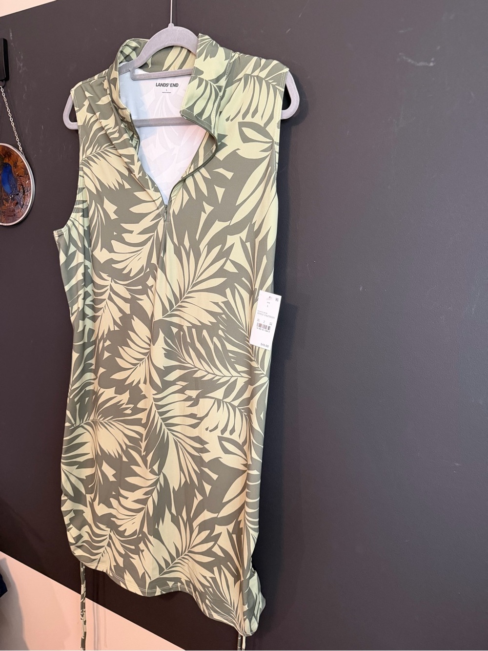 Lands' End Sleeveless Tropical Print Swim Cover Up. NWT